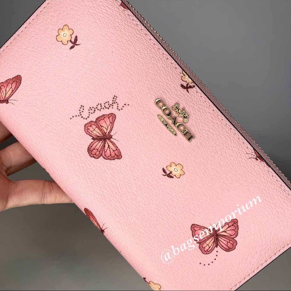 Coach Butterfly Large Accordion Zip Wallet - Picture 6 of 11